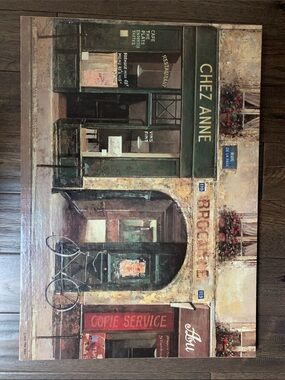 Elegant & Stylish Chez Anne Parisian Cafe Art Print. Pre-Owned. Size:27x19.